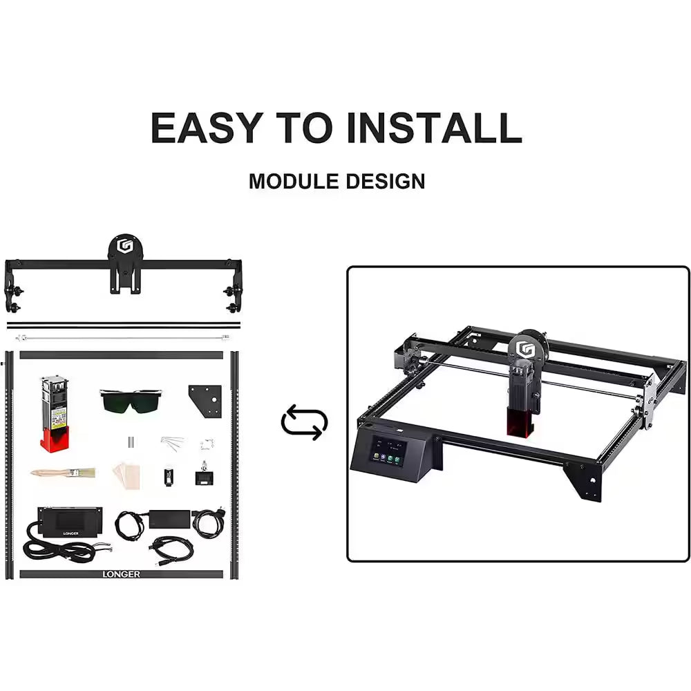 10-Watt Laser Cutter Engraver CNC Machine 15.7 In. X 15.7 In. Working Area 32-Bit Motherboard