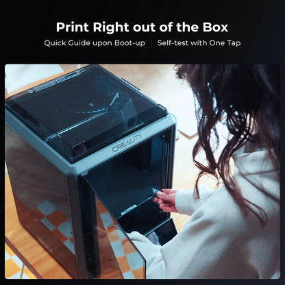 K1 3D Printer Upgrade 600Mm/S High-Speed 3D Printer with 4.3" Color Touch Screen, Hands-Free Auto Leveling, Dual Fans Cooler, One Tap Self-Test, Printing Size 220*220*250Mm
