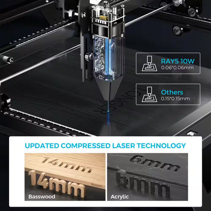 10-Watt Laser Cutter Engraver CNC Machine 15.7 In. X 15.7 In. Working Area 32-Bit Motherboard